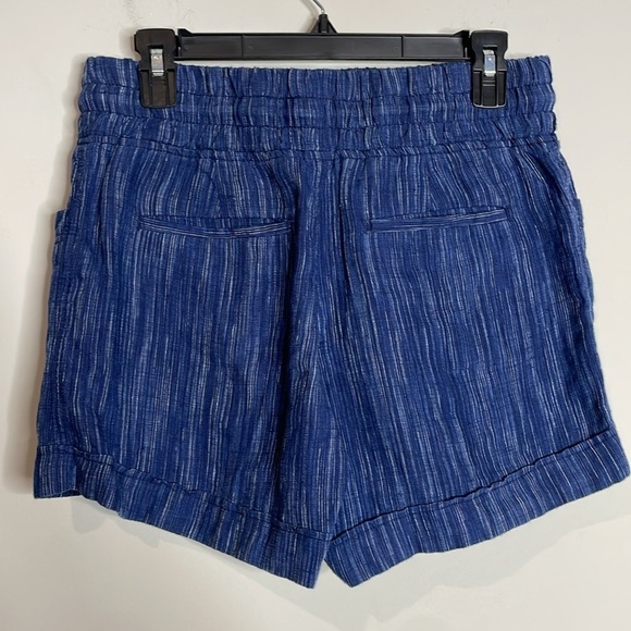 Athleta | Women’s Blue Cabo Linen Textured Shorts Size 4 - Picture 4 of 6
